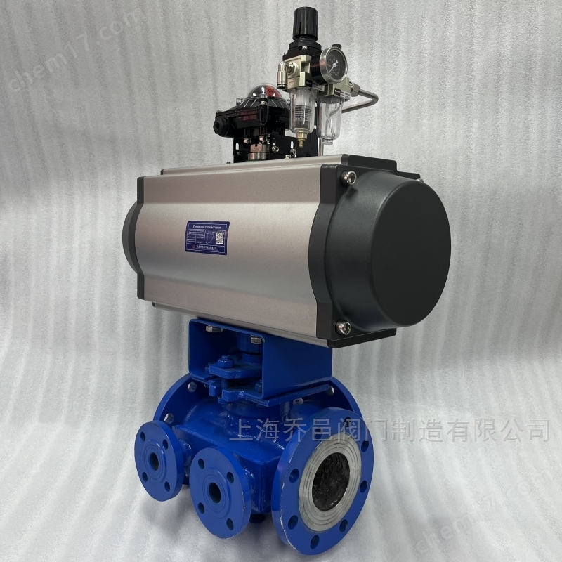 双电磁阀控制气动沥青保温三通旋塞阀.jpg 双电磁阀控制气动保温三通沥青阀