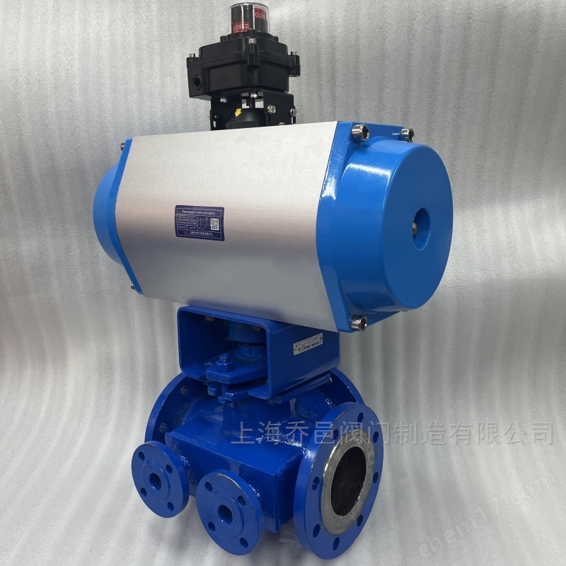 双电磁阀控制气动保温三通沥青阀