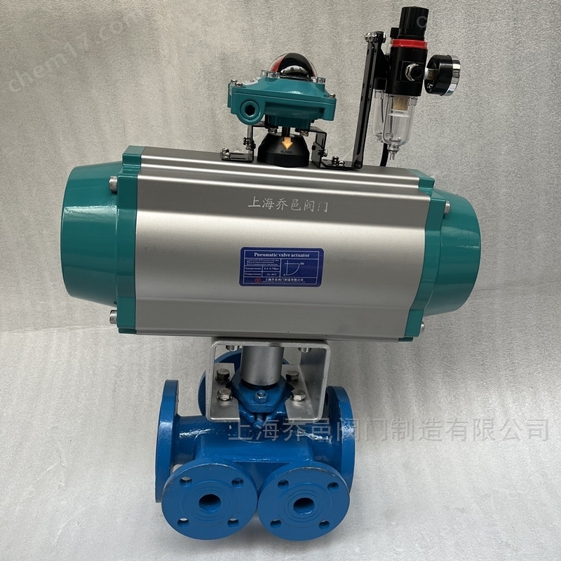 双电磁阀控制气动保温三通沥青阀