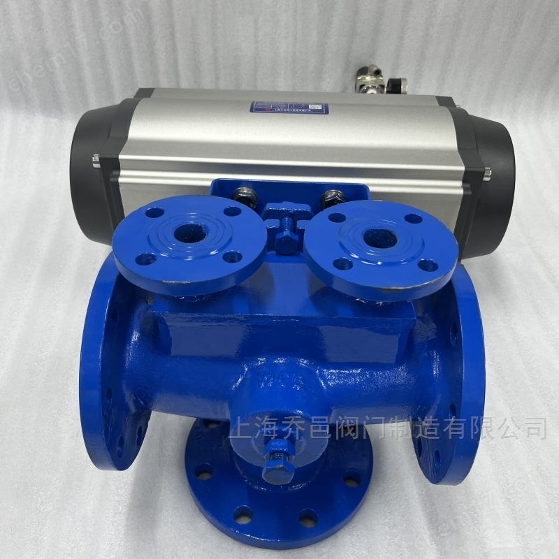 双电磁阀控制气动保温三通沥青阀