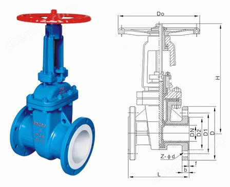 Z41F46衬氟闸阀 Z41F46衬氟闸阀